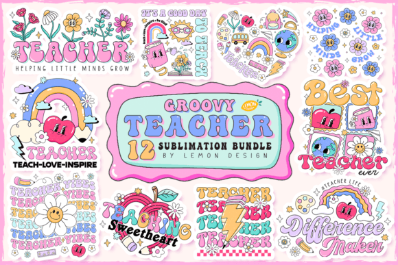 Download Groovy Teacher PNG Sublimation Bundle - Teacher Collection