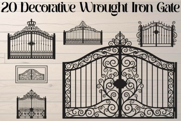 Download 20 Decorative Wrought Iron Gate Bundle - Decor Collection