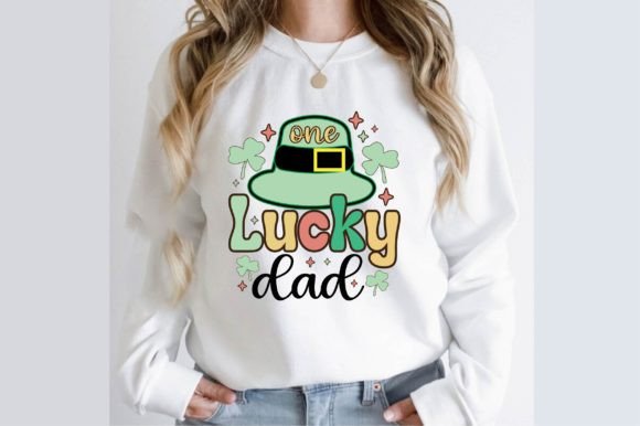 Download One Lucky Dad Retro T Shirt Design - Lucky dad Collection