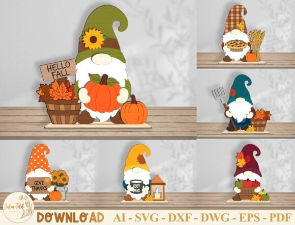 Download Fall Gnome Table Decor SVG Bundle - Premium Resources