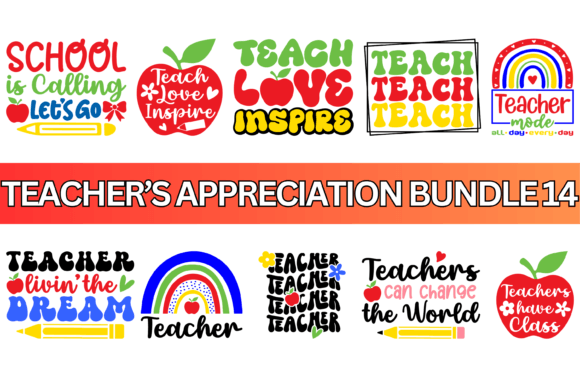 Download Groovy Retro Teacher PNG Colored Bundle - Teacher Collection