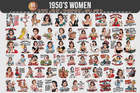 Download 1950’s Women Clipart – 65 PNGs - 1950 Collection
