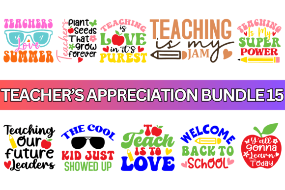 Download Funny Groovy Teacher PNG Colored Bundle - Teacher Collection