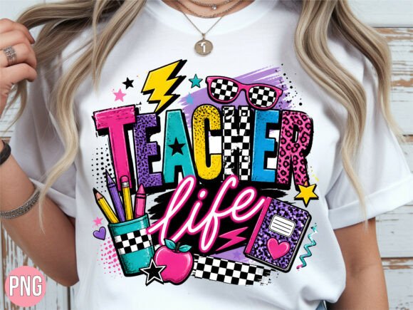 Download Retro Teacher Life Leopard Apple PNG - Teacher Collection
